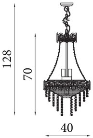 Searchlight 1611-6SB - Láncos csillár LOUIS PHILLIPE 6xE14/60W/230V
