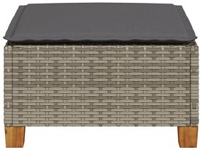 szürke polyrattan kerti ülőke párnával 63,5 x 56 x 32 cm