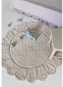 Krémszínű mosható kézi szövésű pamut gyerek szőnyeg ø110 cm Gabrielle – Nattiot