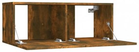 füstös tölgy színű szerelt fa TV-szekrény 80 x 30 x 30 cm