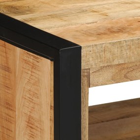 Cipőpad 100x40x50 cm Tömör Fa Durva Mangó
