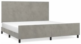 világosszürke bársony ágykeret matrac nélkül 200 x 200 cm