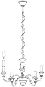 Eglo 49851 - Csillár CAPOSILE 5xE14/40W/230V