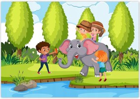 Poszterek 100x70 Állatkert Állatok Szafari Elefánt