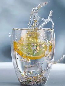 Csillag alakú flitteres pohár