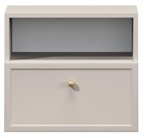 Lorini fali éjjeliszekrény 45 cm - kasmír / arany fogantyú