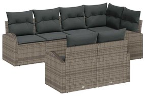 vidaXL Kerti Kanapé Szett Szürke polirattan