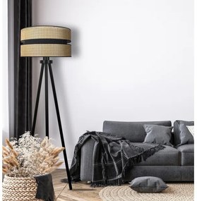 Duolla - Állólámpa DUO 1xE27/15W/230V átm. 40 cm rattan/fekete