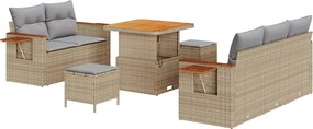 vidaXL Kerti Kanapé Szett párnával 8 pcs Beige és Világosszürke