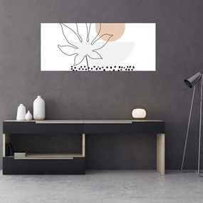 Kép - Vonal művészet virágok N⁰3 (120x50 cm)