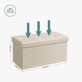 Taburette tárolóhellyel OTTOMAN 76x38 cm, krém