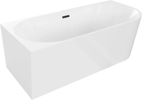 Luxury Mia szabadon álló fürdökád akril   balos 170 x 80 cm, fehér,  leeresztö   fekete - 52691708000L-B Térben álló kád