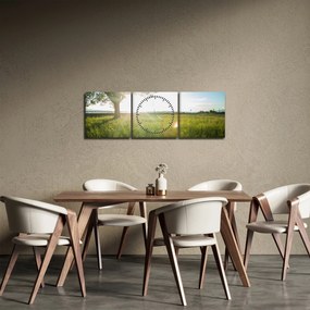 Egy fa képe a mezőn (órával) (90x30 cm)