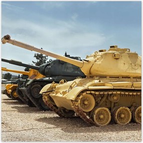 Poszterek 140x140 Antik páncélozott tankok