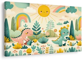 Kép kis dinoszauruszok játékos napja a természetben