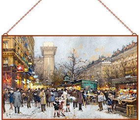 Eugène Galien-Laloue - Paris Porte Saint-Denis üvegkép, falikép