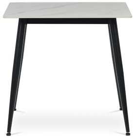 Étkezőasztal 80×80 cm, Kerámia Márvány Lappal. HT-398M WT