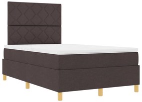 Box Spring Ágy Matraccal Sötétbarna Kisebb Dupla Szövet