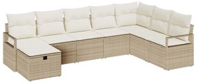Kerti Kanapé Szett 8 pcs bézs és krémszínű 287 x 177 x 85 cm