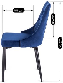 Sötétkék Bársony Étkezőszék CORK