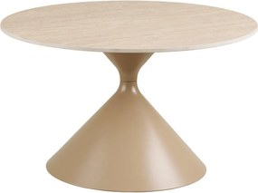 Bézs kerek dohányzóasztal kerámia asztallappal ø 70 cm Annecy – House Nordic