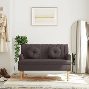 sötétbarna szövetpad párnákkal 113x64,5x75,5 cm