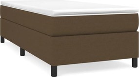 vidaXL sötétbarna szövet rugós ágy matraccal 80 x 200 cm