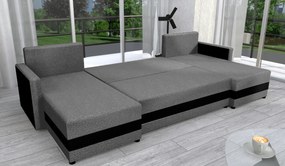 Univerzális ülőgarnitúra, szürke/fekete, PAULITA U