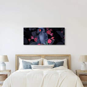 Kép - papagáj a virágok között (120x50 cm)