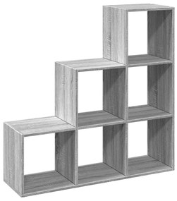 3 szintes szürke sonoma fa elválasztó könyvespolc 99x29x99 cm