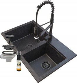 Gránit Mosogató Csaptelep Spirál Gránit Szifon Hektor