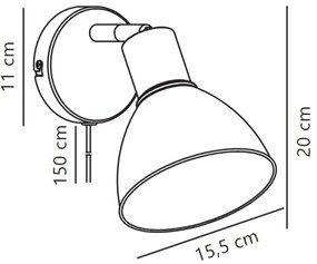 Nordlux - Fali spotlámpa POP 1xE27/18W/230V bézs