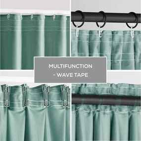 Világoszöld bársony dimout (részleges sötétítő) függöny 140x245 cm Pleat – Restilo
