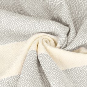 Strand Pamut Törölköző Fouta Hamam 100x200 Pareo Világos Szürke Nagy