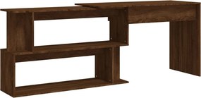 vidaXL barna tölgyszínű szerelt fa sarokasztal 200 x 50 x 76 cm
