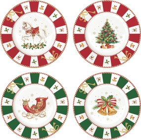 Karácsonyi desszertes tányérok 4 db 19 cm Karácsonyi kollekció Magic tányér