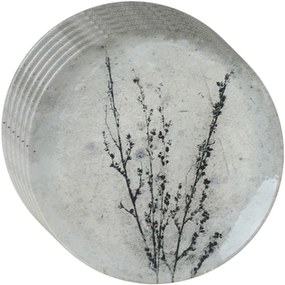 6 darabos Stone Bloom kerámia desszert tányérszett, 20 cm