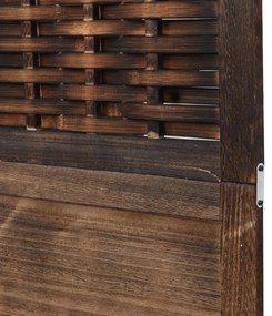 4 paneles sötétbarna tömör császárfa térelválasztó