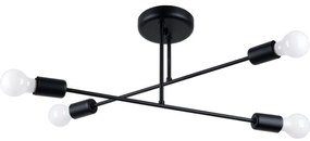 Sollux SL.1451 - Csillár rúdon NORAH 4xE27/15W/230V fekete