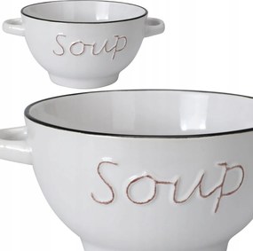 Leveses tál Pörkölt müzli kőből 650 ml Húsleves Tál fülekkel