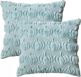 Őszi díszpárnahuzat sütőtökkel kék 45x45cm 2db