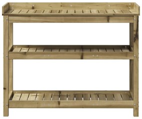 impregnált fenyőfa ültetőasztal polcokkal 108 x 45 x 86,5 cm