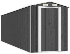 antracitszürke horganyzott acél kerti fészer 192 x 689 x 223 cm
