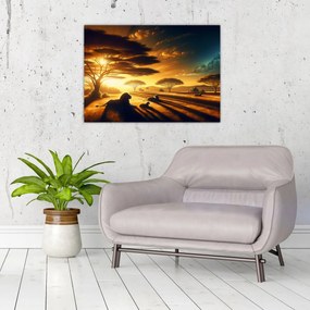 Kép - Pihenő oroszlánok (70x50 cm)