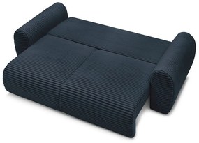 Sötétkék kordbársony kinyitható kanapé 257 cm Lucien – Bobochic Paris