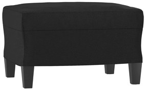 fekete műbőr kanapéfotel lábtartóval 60 cm