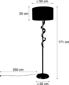 Vintage állólámpa antik arany zöld árnyékolóval - Linden