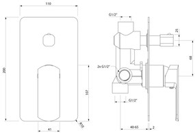 Sapho - Falba süllyesztett zuhanycsaptelep MIXONA fényes króm