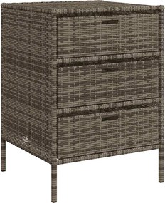 vidaXL szürke polyrattan kerti tárolószekrény 55 x 59 x 80 cm