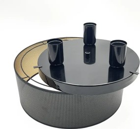 Mennyezeti lámpa SIRJA PLISADO 3xE27/15W/230V Ø 35 cm fekete/arany